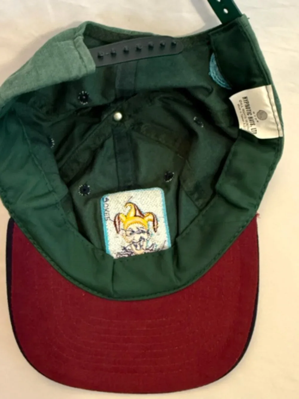 VINTAGE JOKER HYPNOTIC HATS EMBROIDERED HYP GREEN BLUE SNAPBACK CAP MADE TAIWAN